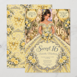Convites Celebração Amarela Sweet 16