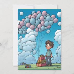 Convites Celebração, balão, tema de aniversário