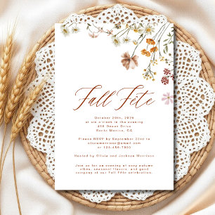 Convites Celebração Boho Wildflower Fall Fete