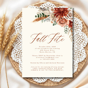 Convites Celebração Boho Wildflower Fall Fete
