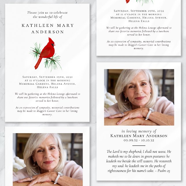 Convites Celebração Cardeal do Funeral da Vida (Criador carregado)