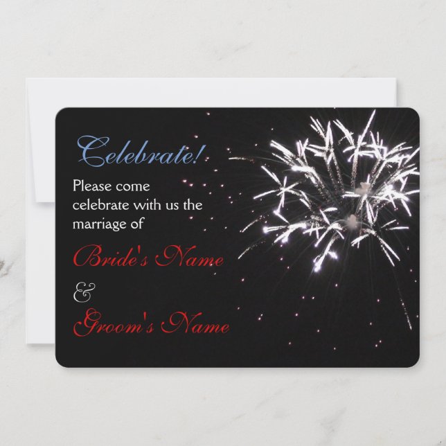 Convites Celebração Casada Vermelho/Branco/Azul 2 (Frente)