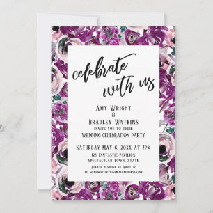 Convites Celebração Casual com Flores de Água Rosa