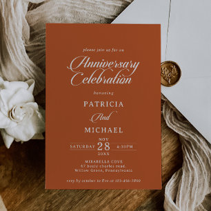 Convites Celebração Clássica de Aniversário de Casamento em