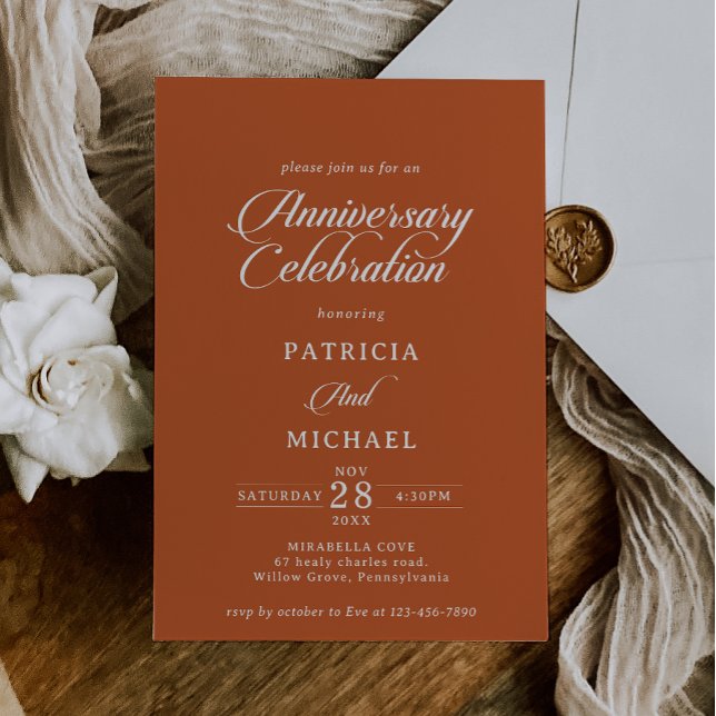 Convites Celebração Clássica de Aniversário de Casamento em (Criador carregado)