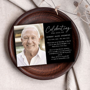 Convites Celebração Clássica Moderna de Fotos do Memorial d