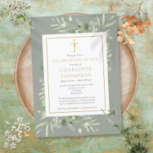 Celebração Cristã da Vida com Verde Salvia Dourado