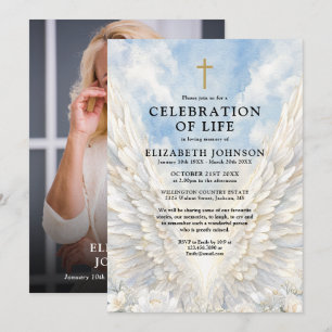Convites Celebração Cristã do Anjo Celebração da Vida Funer