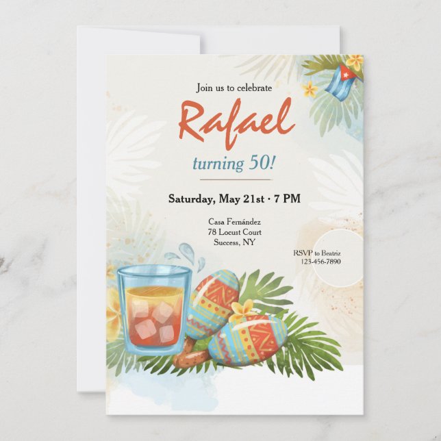 Convites Celebração Cubana (Frente)