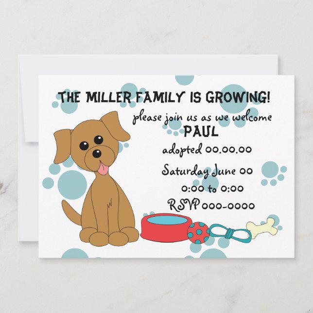 Convites Celebração da Adoção Puppy! (Frente)