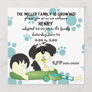 Convites Celebração da adopção do filhote de cachorro!