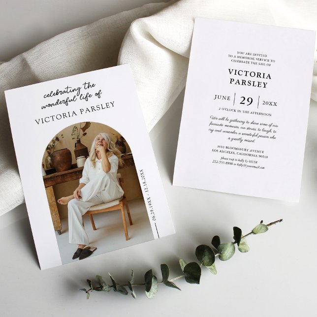 Convites Celebração da Arcada de Foto Memorial da Vida (Criador carregado)