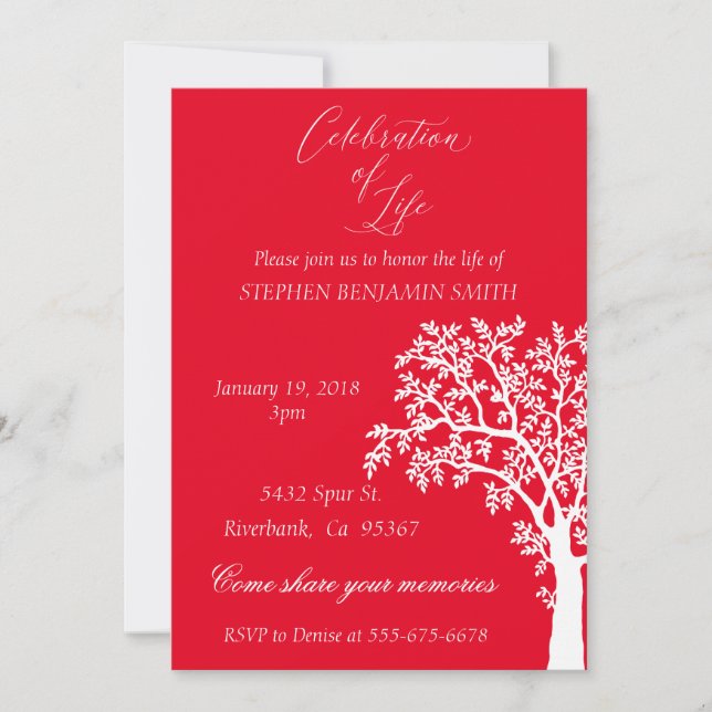 Convites Celebração da Árvore da Marinha do Serviço Memoria (Frente)