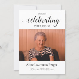 Convites Celebração da Caligrafia Negra de Foto da Vida