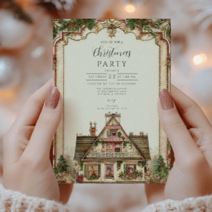 Convites Celebração da Casa de Natal Vintage