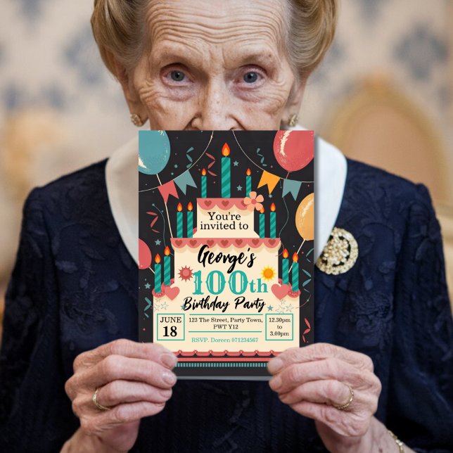 Convites Celebração da centésima festa de aniversário de ce (Criador carregado)