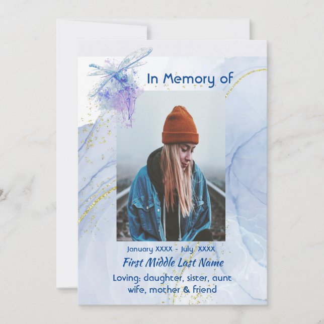 Convites Celebração da Dragonfly do Serviço de Vida (Frente)