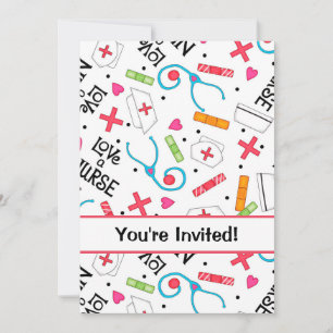 Convites Celebração da Escola de Enfermagem Vermelha Branca