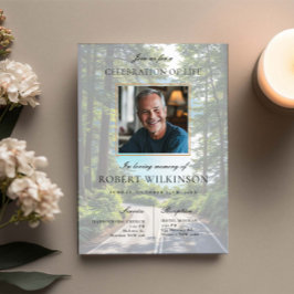 Convites Celebração da estrada da floresta Foto Funeral