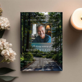 Convites Celebração da estrada da floresta Foto Funeral