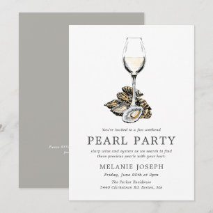 Convites Celebração da Festa Pérola   Listras Cinzas