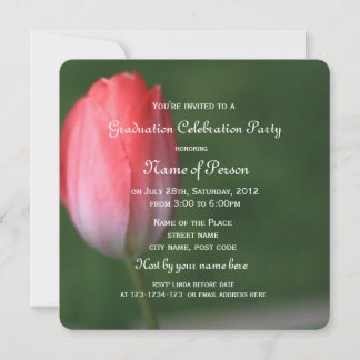 Convites celebração da formatura de tulipa rosa bonita