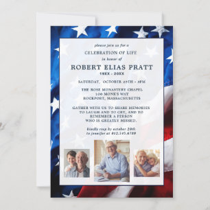Convites Celebração da Foto da Bandeira Patriótica da Vida