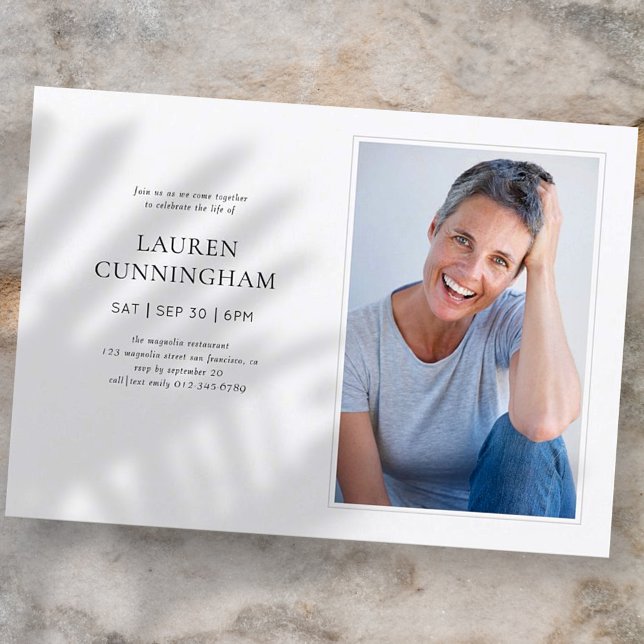Convites Celebração da Foto Simples e Moderna da Vida (Criador carregado)