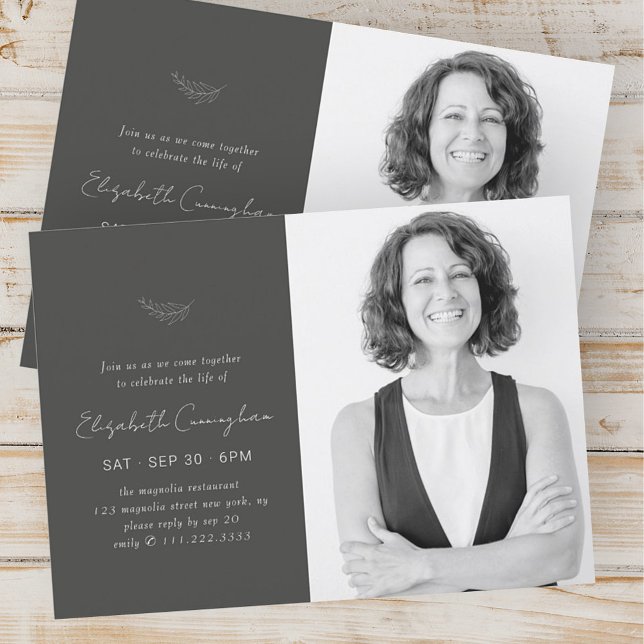 Convites Celebração da Foto Simples e Moderna da Vida (Criador carregado)