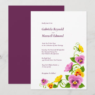 Convites Celebração da História do Amor Casamento Pansy Wat