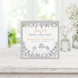 Convites Celebração da História do Dia da Mulher Elegante B