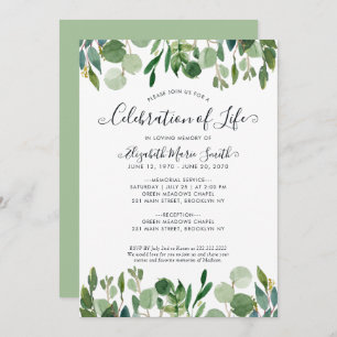 Convites Celebração da Life Funeral Memorial Botânica