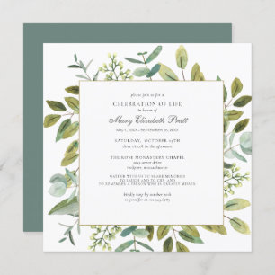 Convites Celebração da Life Funeral Memorial Botânica
