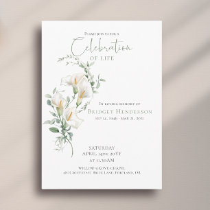 Convites Celebração da Memória de Lírio de Calla Funeral