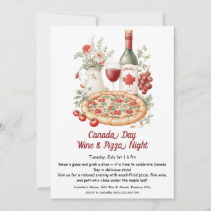 Convites Celebração da Noite de Vinho e Pizza   Dia do Cana