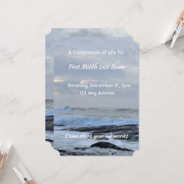 Convites Celebração da Onda Cloud Ocean Cloud Ocean do Life (Frente/Verso In Situ)
