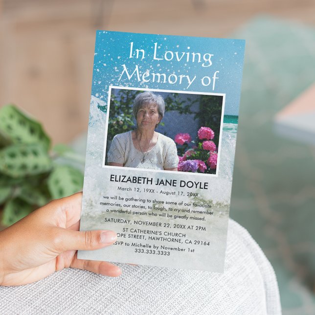 Convites Celebração da Praia da Vida | Funerário Oceânico (Criador carregado)