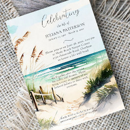 Convites Celebração da Trilha de Praia do Oceano de Foto