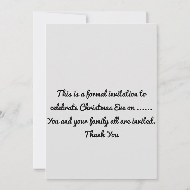 Convites Celebração da Véspera de Natal (Verso)