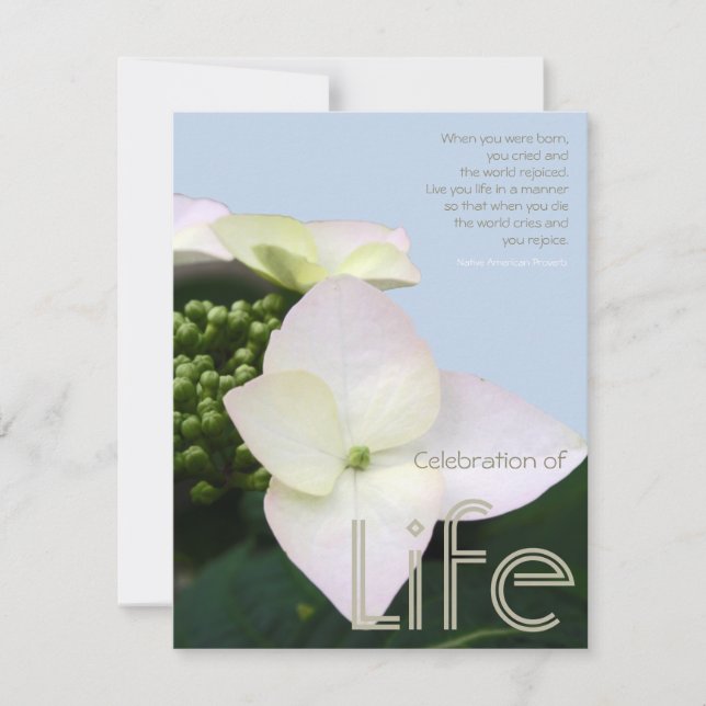 Convites Celebração da vida com a citação inspiracional 8 (Frente)