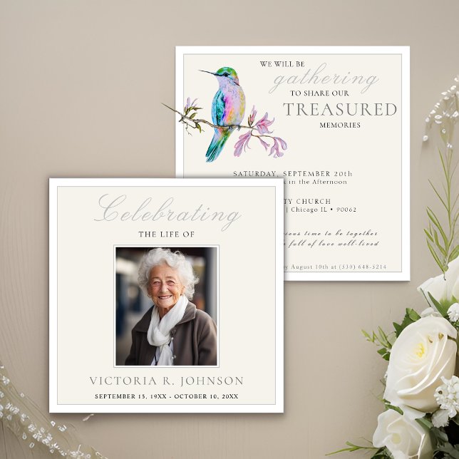 Convites Celebração da Vida com Beija-flor em Aquarela Boni (Criador carregado)