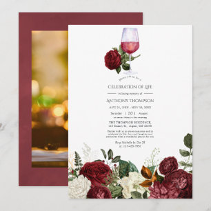 Convites Celebração da Vida com Degustação de Vinho Floral