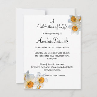 Convites Celebração da Vida com Narcisos da Primavera