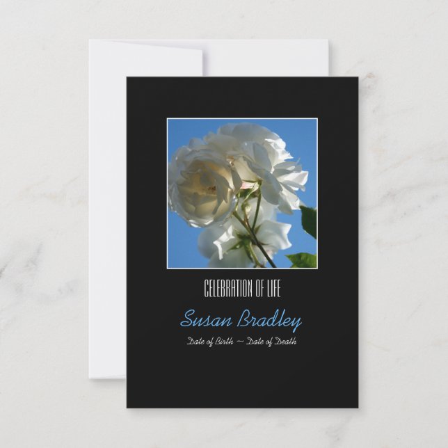 Convites Celebração da Vida com Rosas Brancas e do Sol (Frente)