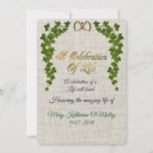 Convites Celebração da vida Concurso Fronteira de Ivy