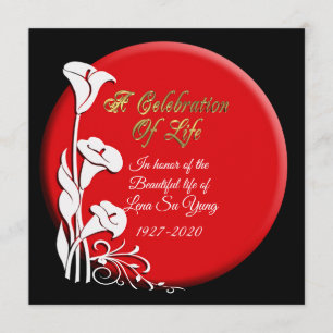 Convites Celebração da vida Convidando Lily Asiática
