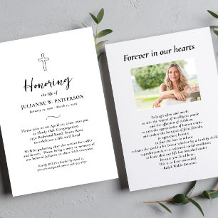 Convites Celebração da Vida, Cruz Simples, Acordar Funeral