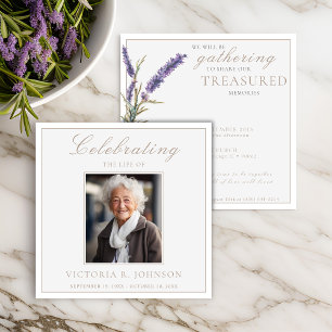Convites Celebração da Vida da Lavanda de Aquarela Elegante