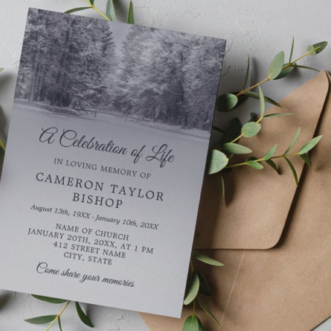 Convites Celebração da Vida da Ponte de inverno (Criador carregado)