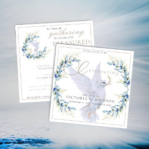 Convites Celebração da Vida da Porta de Aquarela e do Branc